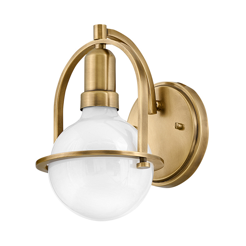 Бра с шарообразной белой лампой и декоративной рамкой Hinkley Латунь в Саратове | Loft Concept 