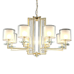 Люстра с 8-ю цилиндрическими плафонами из стекла Laurent варинант исполнения - 1 | Loft Concept в Саратове