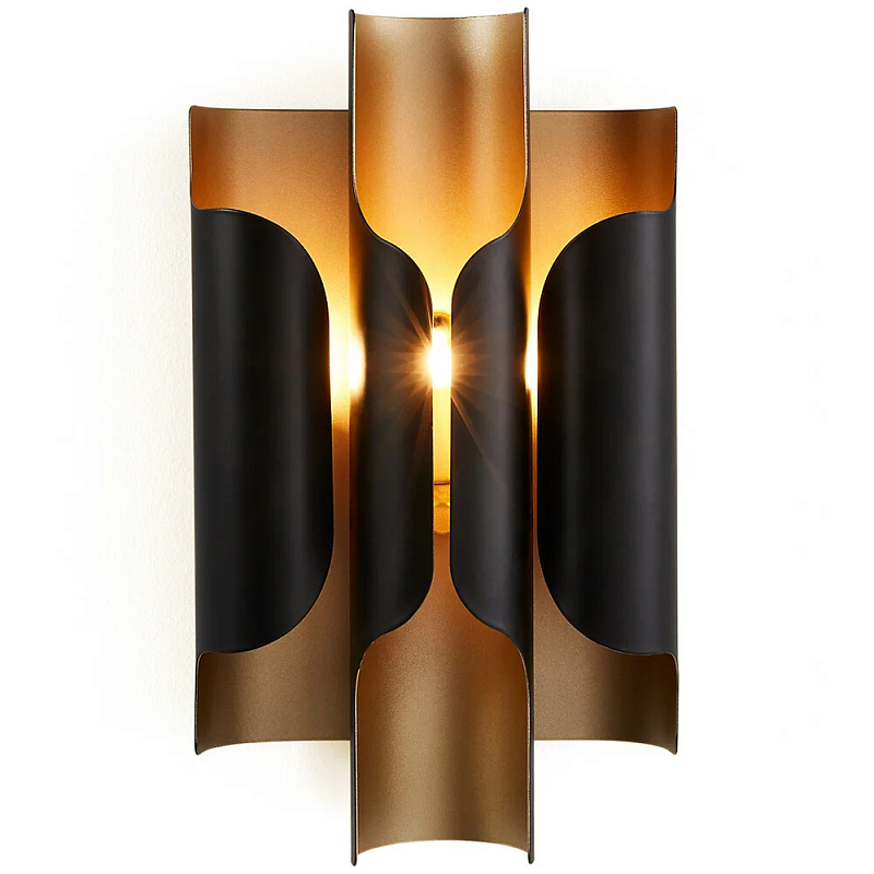 Бра из металла Dolton Wall Lamp Black Черный Латунь в Саратове | Loft Concept 