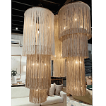 Люстра круглая трехъярусная из бахромы Milk Gradient Braided Fringe варинант исполнения - 2 | Loft Concept в Саратове