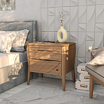 Тумба прикроватная из массива дуба с 2-мя ящиками Tasteful Furniture варинант исполнения - 3 | Loft Concept в Саратове