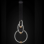 Люстра подвесная светодиодная с 3-мя кольцами Bronze Ring Chandelier варинант исполнения - 1 | Loft Concept в Саратове