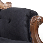 Кресло с мягкой обивкой из черного велюра на 4-х деревянных ножках Evelyn Classical Armchair варинант исполнения - 5 | Loft Concept в Саратове