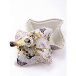 Шкатулка фиолетового цвета с рисунком бабочек и крышкой с фигуркой птицы на ветке Eden Garden варинант исполнения - 6 | Loft Concept в Саратове