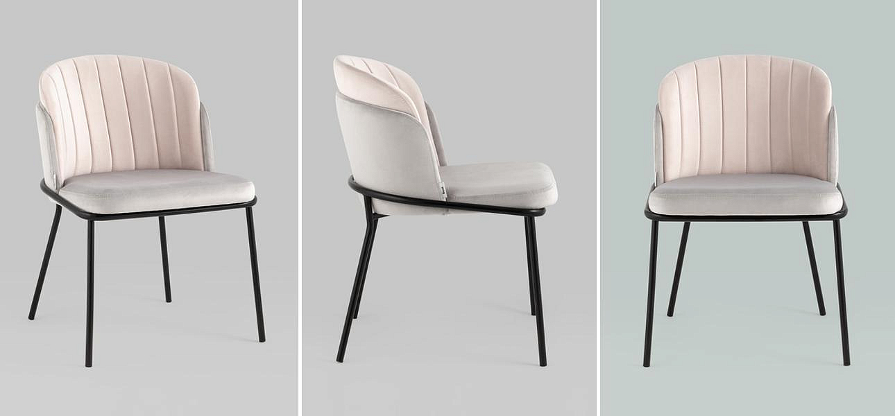 Стул Penelope Chair Металлические Ножки Светло-Розовый велюр Стул Penelope Chair Металлические Ножки Светло-Розовый велюр - Loft-Concept в Саратове