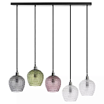 Подвесной светильник каскадный с 5-ю фактурными стеклянными плафонами Cascade with Relief Lampshades варинант исполнения - 1 | Loft Concept в Саратове