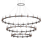 Люстра подвесная с тремя круглыми ярусами и цилиндрическими плафонами Arnaut Light варинант исполнения - 1 | Loft Concept в Саратове