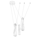 Подвесной светильник белого цвета с 3-мя изогнутыми плафонами Flow Loop варинант исполнения - 4 | Loft Concept в Саратове