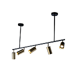 Люстра линейная с 5-ю цилиндрическими плафонами цвета латунь TRIBES CHANDELIER варинант исполнения - 2 | Loft Concept в Саратове