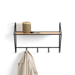 Настенная вешалка с полкой из ротанга Bourn Shelf-hanger варинант исполнения - 2 | Loft Concept в Саратове