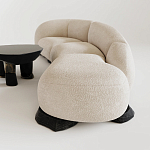 Диван Cannes трехместный с обивкой букле молочного цвета варинант исполнения - 2 | Loft Concept в Саратове