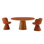 Обеденный стол оранжевый с тонкой столешницей и основанием в виде конуса Viola варинант исполнения - 2 | Loft Concept в Саратове