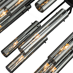 Люстра со стеклянными цилиндрическими плафонами Luminous Cylinders Smoky варинант исполнения - 5 | Loft Concept в Саратове