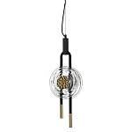 Подвесной светильник черного цвета с прозрачным стеклянным плафоном и золотистой центральной вставкой Virelia  варинант исполнения - 1 | Loft Concept в Саратове