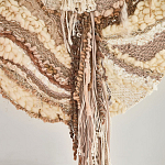 Овальный Современный Гобелен Абстракция в бежевых тонах Shallow варинант исполнения - 2 | Loft Concept в Саратове