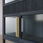 Витрина Primo со стеклянными фасадами и 2 ящиками Черный дуб варинант исполнения - 5 | Loft Concept в Саратове