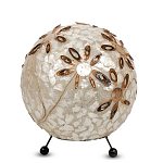 Настольная лампа из перламутра на металлическом каркасе Indonesian Ball варинант исполнения - 2 | Loft Concept в Саратове