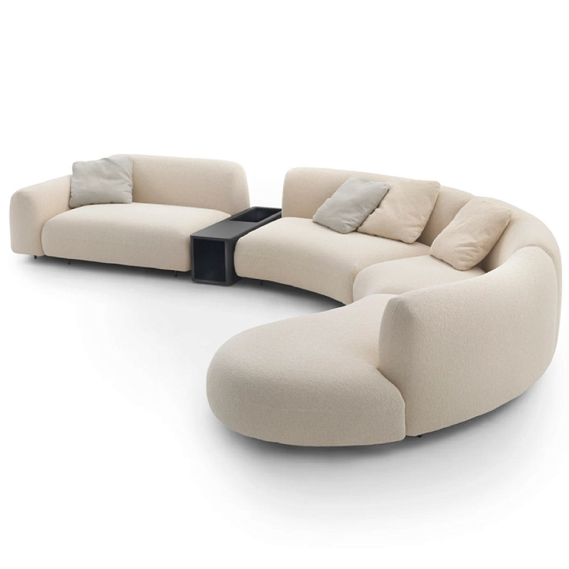 Большой диван для гостиной California Sofa Молочный Латунь Черный Большой диван для гостиной California Sofa Молочный Латунь Черный в Саратове | Loft Concept