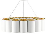 Люстра круглая фактурная в сочетании белого и золотого цвета Wide Stripes of Ribbon варинант исполнения - 3 | Loft Concept в Саратове