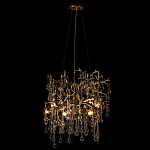 Подвесная люстра в виде ветвей деревьев золотого цвета с прозрачными подвесками-каплями 8 и 14 ламп Droplet Chandelier варинант исполнения - 3 | Loft Concept в Саратове
