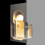 Встраиваемый в стену гипсовый светильник под покраску с арками и рельефными колоннами Antiquity Athena варинант исполнения - 1 | Loft Concept в Саратове