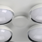 Потолочный светильник овальной формы белого цвета с 7-ю лампами Lunar Pebbles варинант исполнения - 11 | Loft Concept в Саратове