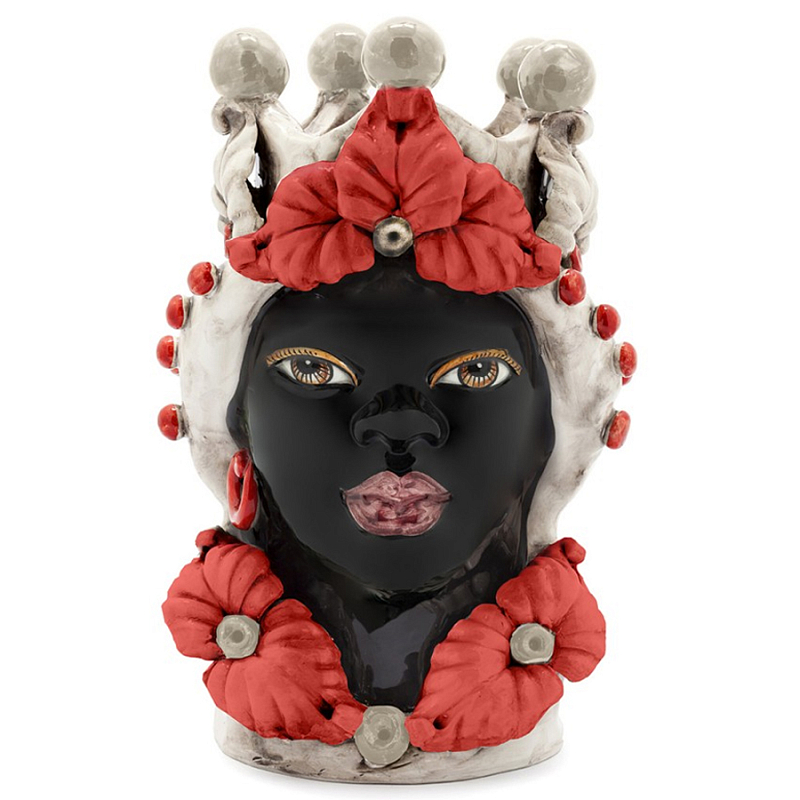 Ваза Vase Moro Lady Eve Red Черный Бежевый Красный в Саратове | Loft Concept 