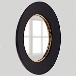 Чёрное настенное зеркало с золотым кантом Porunalia варинант исполнения - 1 | Loft Concept в Саратове