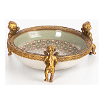 Чаша фарфоровая на бронзовых ножках в виде ангелов Porcelain Angels of Paradise варинант исполнения - 2 | Loft Concept в Саратове