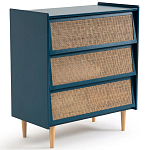 Комод с 3-мя ящиками из ротанга Blais Deep Blue Wicker Furniture варинант исполнения - 2 | Loft Concept в Саратове