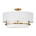 Потолочный светильник с двухслойным белым текстильным абажуром Hinkley варинант исполнения - 1 | Loft Concept в Саратове