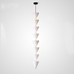 Подвесной светильник светодиодный в виде ряда белых металлических конусов  Herringbone варинант исполнения - 4 | Loft Concept в Саратове