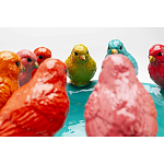 Декоративное дизайнерское блюдо разноцветные попугаи  варинант исполнения - 3 | Loft Concept в Саратове