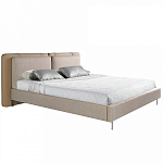 Кровать двуспальная серая с изголовьем из экокожи и ткани Modern Look варинант исполнения - 1 | Loft Concept в Саратове