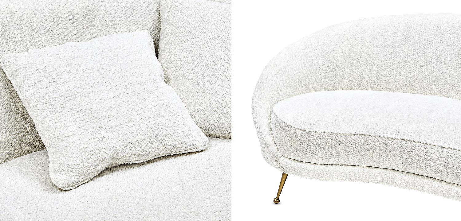 Диван с обивкой из ткани букле Manuel Sofa Белый Диван с обивкой из ткани букле Manuel Sofa Белый - Loft-Concept в Саратове