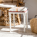 Банкетка одноместная из массива бука бежевая с растительным орнаментом Raffael Beige Floral Banquette варинант исполнения - 7 | Loft Concept в Саратове