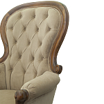 Кресло с мягкой обивкой из светло-коричневого велюра на 4-х деревянных ножках Evelyn Classical Armchair варинант исполнения - 5 | Loft Concept в Саратове