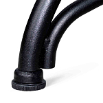 Обеденный стол с прямоугольной столешницей из стекла на черных металлических ножках White Marble варинант исполнения - 6 | Loft Concept в Саратове