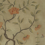 Обои ручная роспись Gustavian Tree of Life Special Colourway on brown Williamsburg варинант исполнения - 1 | Loft Concept в Саратове