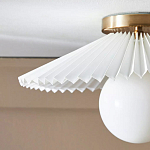 Потолочный светильник с белым плиссированным абажуром Headquarters варинант исполнения - 3 | Loft Concept в Саратове