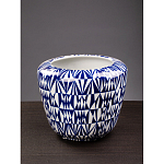 Кашпо с орнаментом в сочетании белого и синего цвета Artistic Flowerpot варинант исполнения - 3 | Loft Concept в Саратове