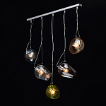 Люстра линейная с 5-ю разноцветными стеклянными плафонами Kaleido варинант исполнения - 3 | Loft Concept в Саратове