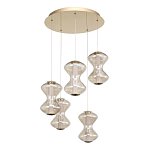 Люстра светодиодная с стеклянными волнообразными плафонами Amphora of Light варинант исполнения - 3 | Loft Concept в Саратове