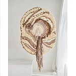 Овальный Современный Гобелен Абстракция в бежевых тонах Shallow варинант исполнения - 4 | Loft Concept в Саратове