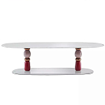 Дизайнерский журнальный стол на 2-х фигурных ножках с подстольем Lycad варинант исполнения - 1 | Loft Concept в Саратове