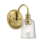 Бра с прозрачным стеклянным абажуром в форме цилиндра Kichler варинант исполнения - 7 | Loft Concept в Саратове