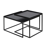 Комплект столиков с квадратными столешницами черные Black Table Combination варинант исполнения - 1 | Loft Concept в Саратове