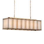 Люстра прямоугольная с каркасом золотого цвета Soft Glow Lamps варинант исполнения - 2 | Loft Concept в Саратове