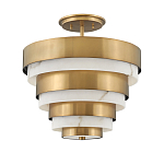Потолочный светильник многоярусный с чередованием латунных и белых колец Hinkley  варинант исполнения - 1 | Loft Concept в Саратове