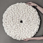 Панно на стену из шерсти мериноса Белый Круг  варинант исполнения - 4 | Loft Concept в Саратове